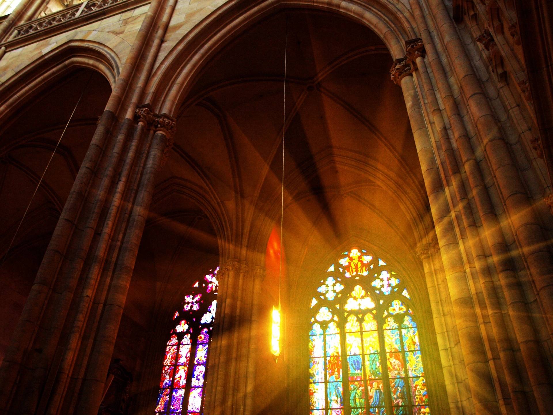 Congregation gathered inside the church